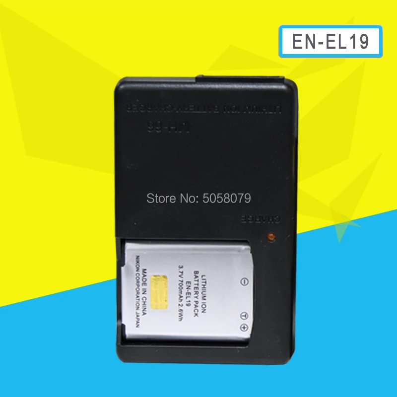 

1pc EN-EL19 EN EL19 Camera Battery For Nikon Coolpix S2600 S2700 S3100 S3500 S4100 S4150 S4400 S5200 With MH-66 charger