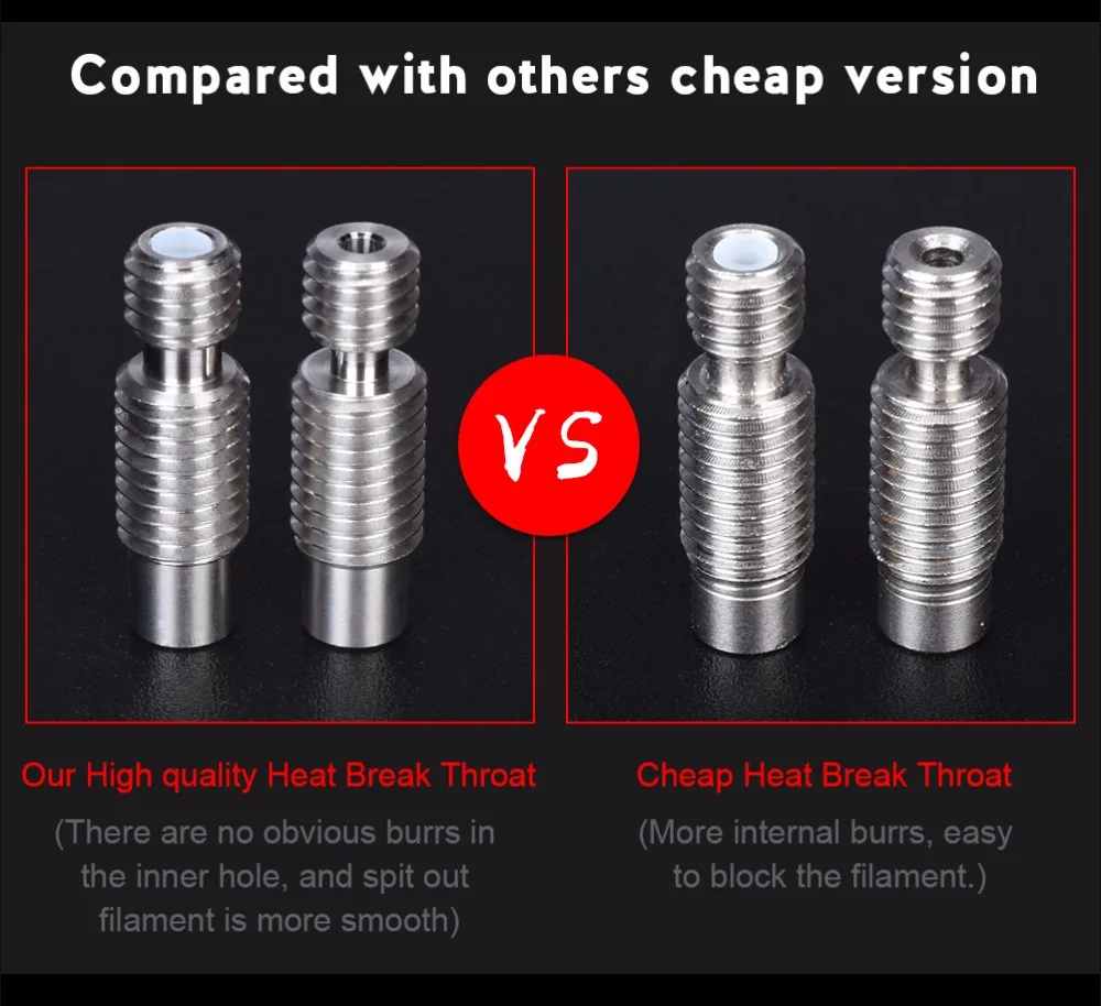 V6 горло из нержавеющей стали Bowden все металлические тефлоновые Hotend J-head Тепловой разрыв 1,75 мм нити для E3D V6 горла 3d принтер части