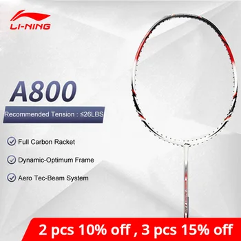 Прочная ракетка для бадминтона Li-Ning A800, с углеродным шариком, без веревки, с подкладкой li ning, для одиночных спортивных ракеток AYPG356 ZYF163