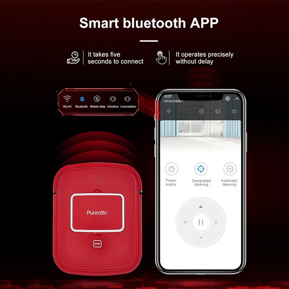 Pureatic V101 пылесос для дома автоматический для уборки пыли стерилизовать умный планируемый мобильный приложение дистанционное управление для дома
