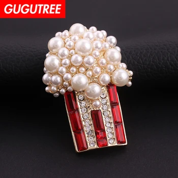 

GUGUTREE brooch breastpin popcorn patch metal patches badges applique patches for clothing HH-80