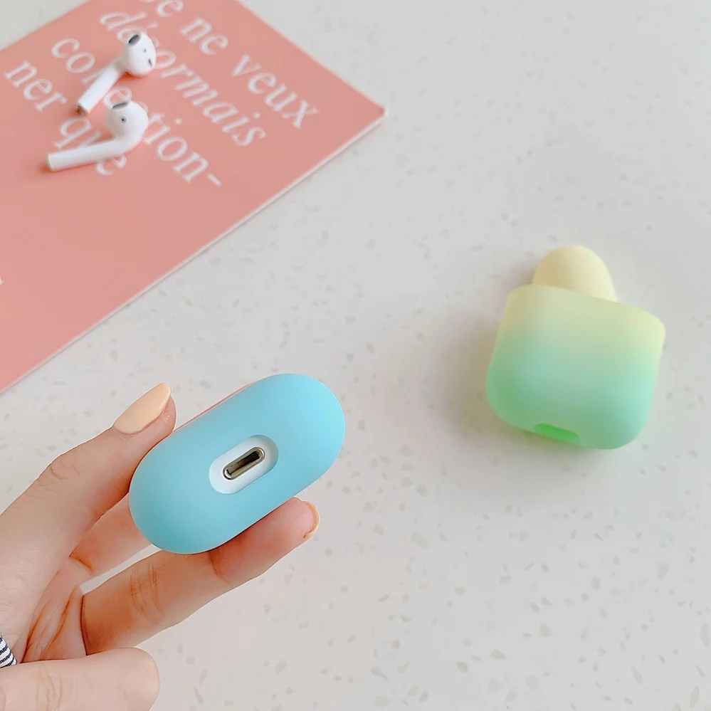 Чехол для AirPods с градиентом цвета радуги защитный жесткий чехол Bluetooth