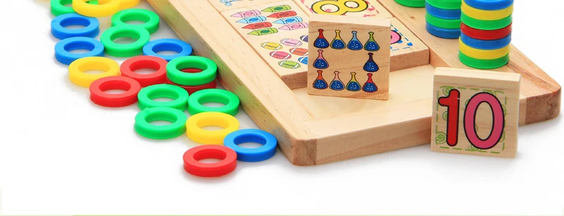 Материалы montessori калькулятор счеты деревянный пазл для детей для того, чтобы считать номера, соответствующие раннего образования обучающая Математика игрушки 3-6 лет