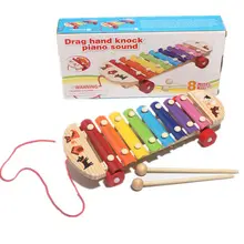 Новейший музыкальный инструмент горячий детский деревянный стук пианино игрушечный ксилофон Радуга мультфильм ранняя развивающая игрушка