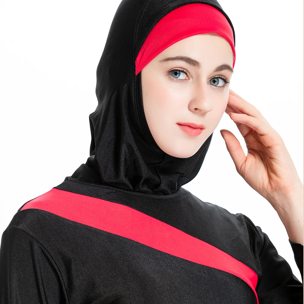 Мусульманский женский купальный костюм, новинка, Буркини, длинный рукав, одежда для серфинга, спорт, Буркини, исламский купальный костюм, пэчворк, цвет, мусульманский, 6XL
