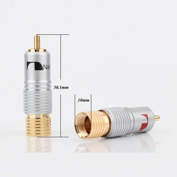 

8Pcs NAKAMICHI RCA Male Plug Locking Non Solder Plug Connector Gold Plated