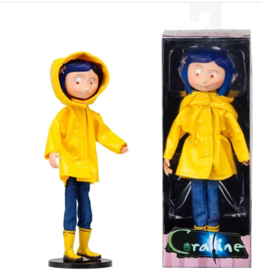 Coraline NECA articulated doll striped shirt raincoat sweater toy LA  Christmas gift