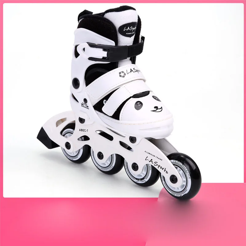 1 M(19-22CM)(31-35) Панда Русалка дети регулируемые роликовые коньки Pu ролик комплект роликов начинающих роликовые коньки для мальчиков и девочек - Цвет: 1 M(19-22CM)(31-35)
