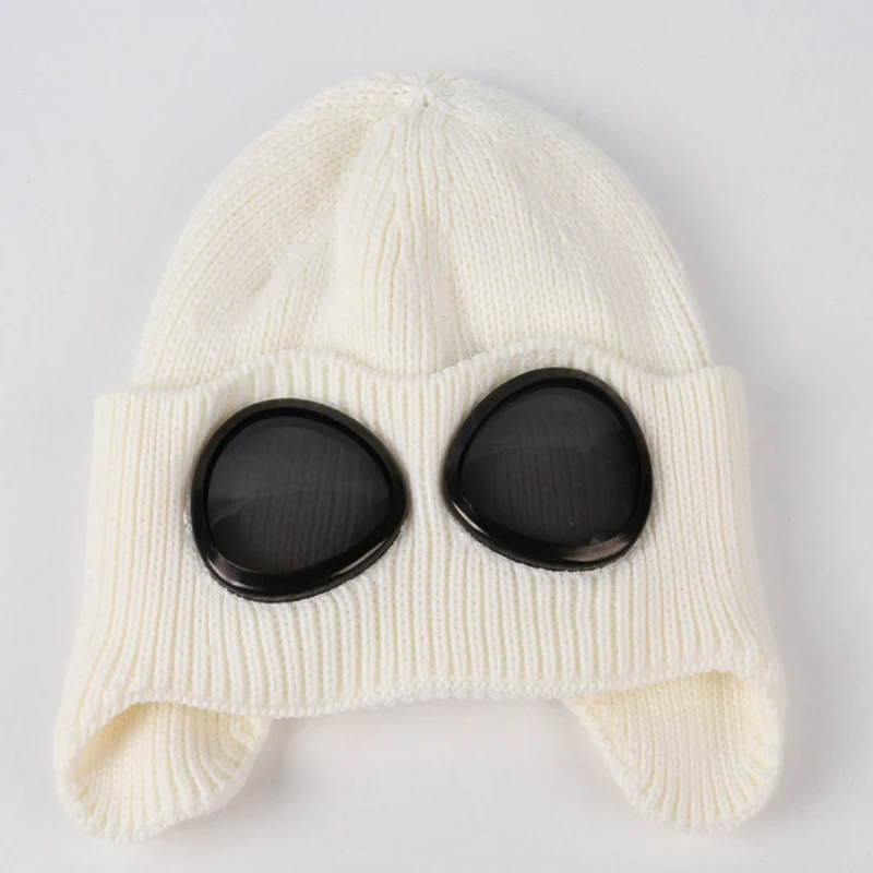 ZLD Новая мода Осень Зима Толстая холодная вязаная шапка, шапочка Skullies Шляпа Ветрозащитный шлем летчика Женские повседневные очки шерстяная шапка