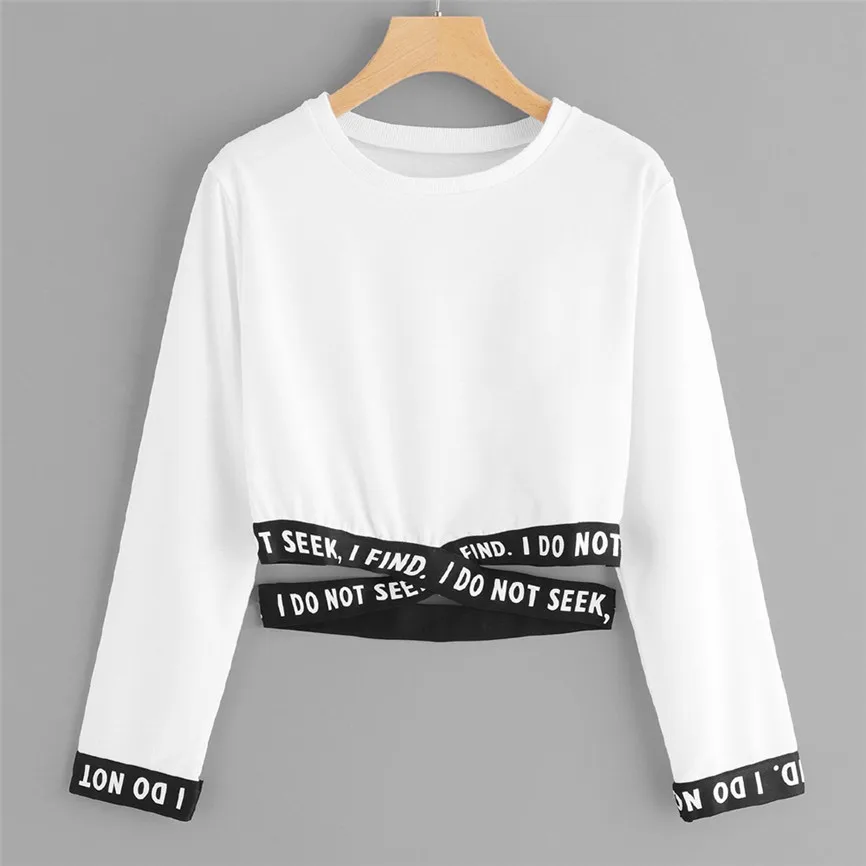 

Blouses For Women Letters Printing Long Sleeve Sweatshirt Short Pullover Tops Blouse Women Tops Blouse Et Chemisier Femme