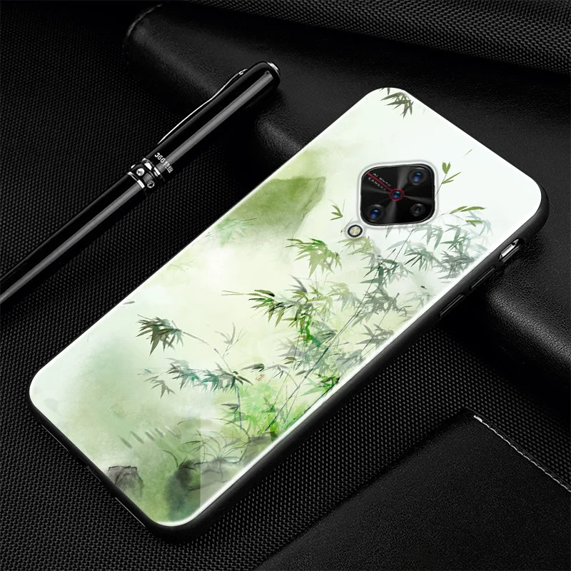 23 ДЛЯ vivo V17 чехол PC стеклянный чехол для телефона черный ТПУ бампер чехол для vivo V17 RU ЧЕХОЛ ДЛЯ vivo Y9S V 17 V1945A V1945 6,3" - Цвет: 23