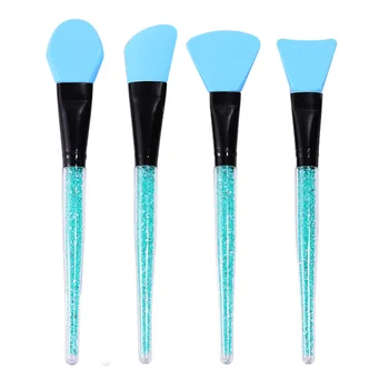 

4-pieces Manicure With Diamond Silicone Nail Brush Acrylic Handle Soft Film Pen Mask Stick DIY Make-up Tools Nails Art Manicure