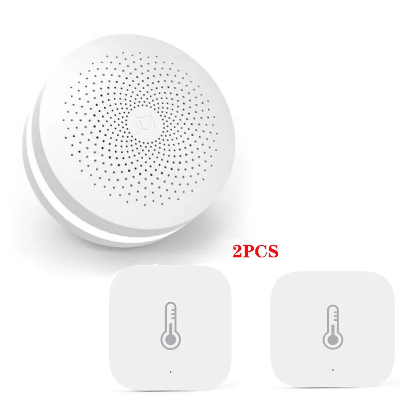 with humidity sensor Новинка, Xiaomi Mijia, многофункциональный шлюз, 2 хаба, сигнализация, интеллектуальная, онлайн радио, Ночной светильник, звонок, умный дом, концентратор - Цвет: with humidity sensor