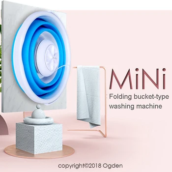 

Portable Folding Laundry Mini Washing Machine USB Charging Automatic Clothes Washing Bucket Bathroom Accessories