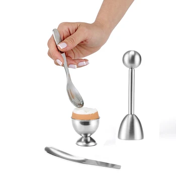 

Creative Stainless Steel Boiled Egg Slicer Egg Cutter Knocker Raw Shell Egg Cracker Separator Egg Opener Tool Kitchen Gadgets