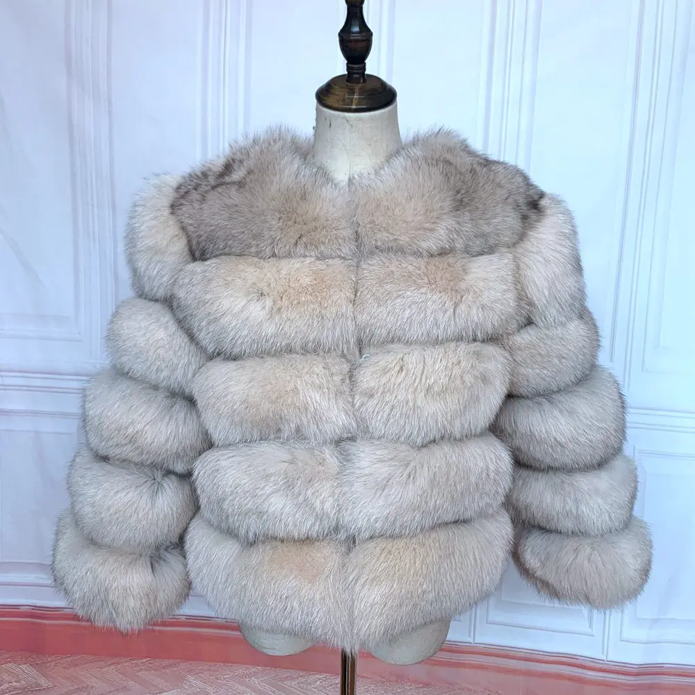 NEW style real fur coat 100% natural fur jacket female winter warm leather fox fur coat high quality fur vest Free shipping long puffer