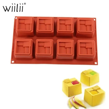 

8 Cavity Square Silicone Mold For Baking Pastries Pudding Jelly Chocolate Molds Handmake Ice Cube Tray Cake Decoration Mould