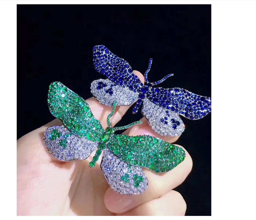 Alta Qualidade Feminino Bonito Buttyfly Moda Estilo Broche cz 3 Joias e Acessórios