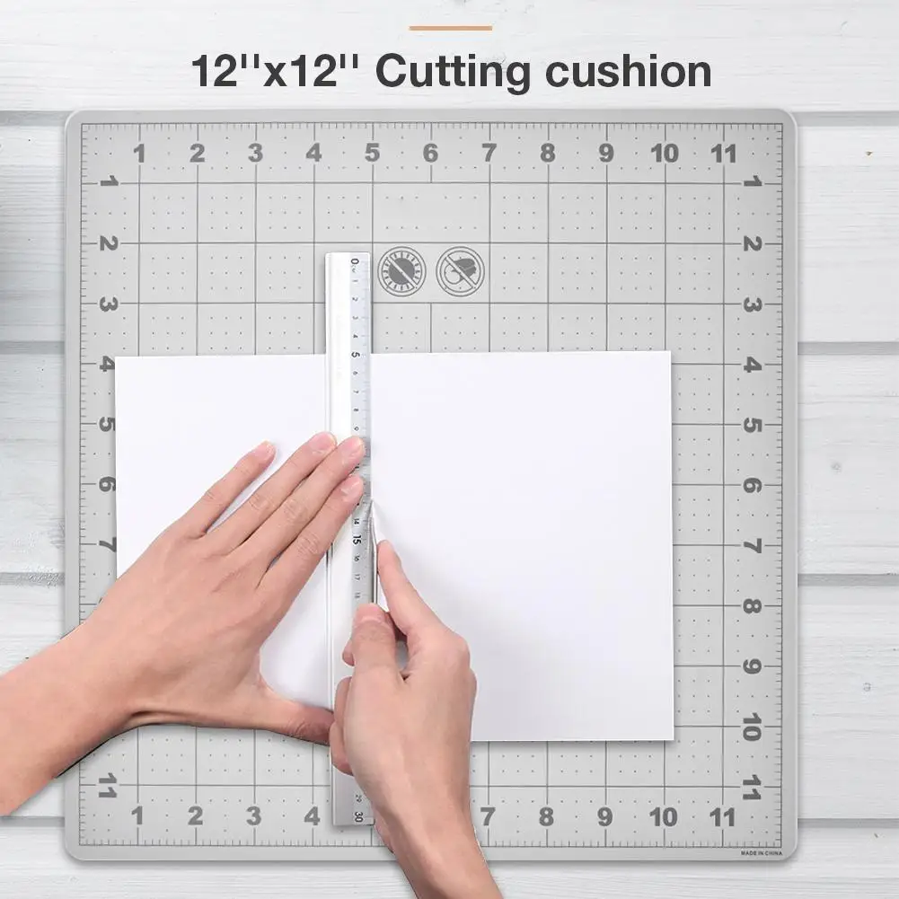 

DIY 12''x12'' Cutting Mat Environmentally Material Lightweight Cutting Cushion Grid Lines Craft Card Fabric Paper Board Handmade