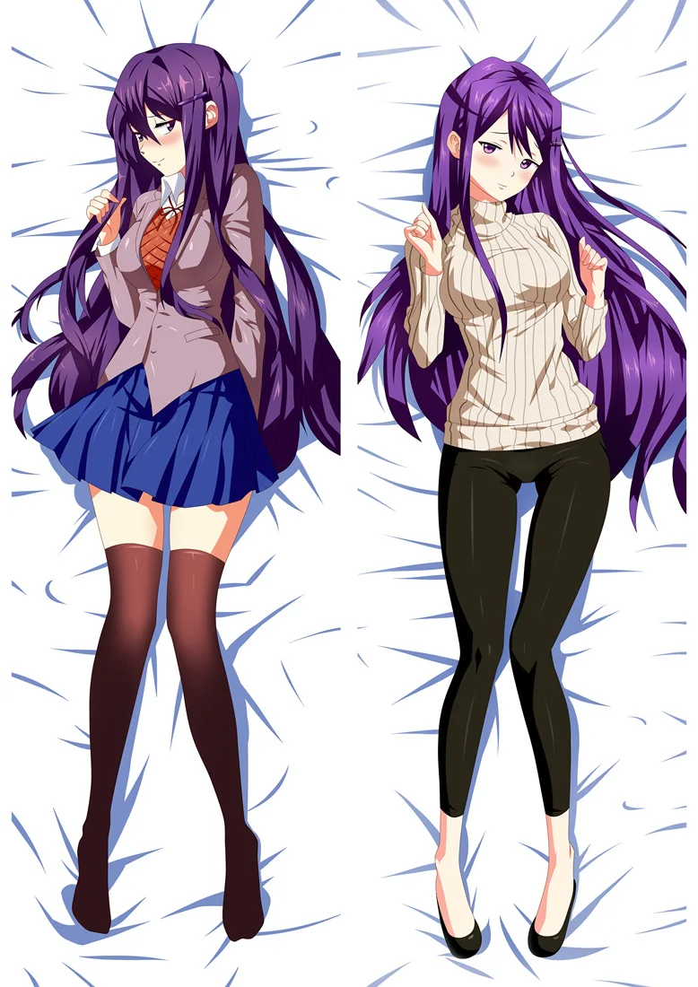 Doki Doki Literature Club Anime Game Monika full body pillow cover case Decorative Hugging Body pillowcase