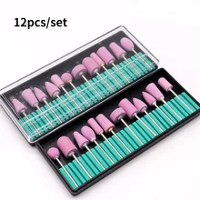 

Red Corundum Grinding Head Set 12Pcs /Special-shaped Ceramic Grinding Head/ Nail Grinding Head/High Precision Grinding Head Pink