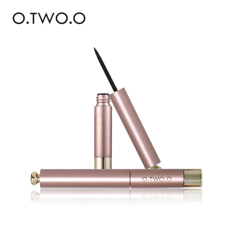O. Tw o.o Rose Gold Series Eyeliner Liquid Quick-Dry Sweat-Resistant Not Smudge Eyeliner Two Brush Selectable O. Tw o.o Rose Gold Series Eyeliner Liquid Quick-Dry Sweat-Resistant Not Smudge Eyeliner Two Brush Selectable