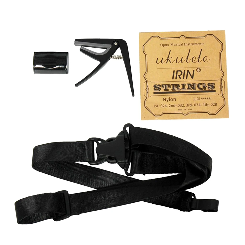 Ukulele Begginer Kit Strap+Strings+Capo+Rhythm Sand Shaker Hammer for Beginner Practice