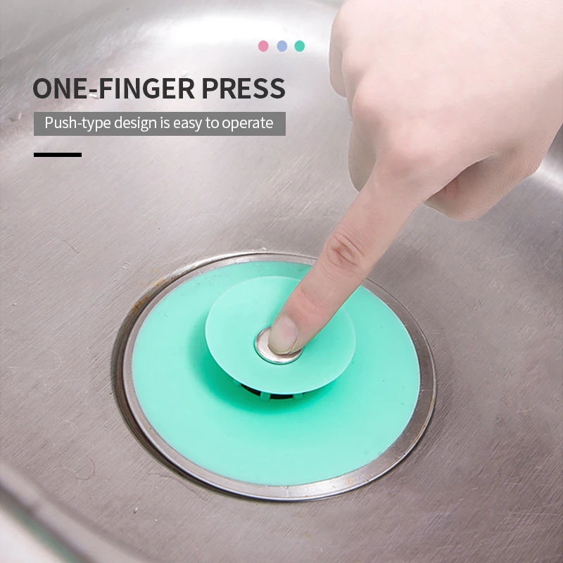 

Kitchen Sink Drain Plug Bathroom Water Stopper Silicone Strainer Shower Filter Bathroom Accessory Basin Hair Catcher