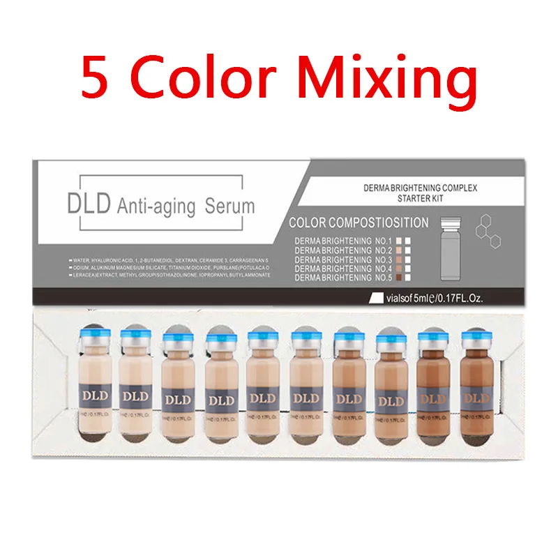 12pcs/set 8ml Formation BB Cream Glow Ampoule Dermawhite Serum Starter Kit Mix Shades for Brightening Skin Clearing Foundation - Color: 5 color mixing