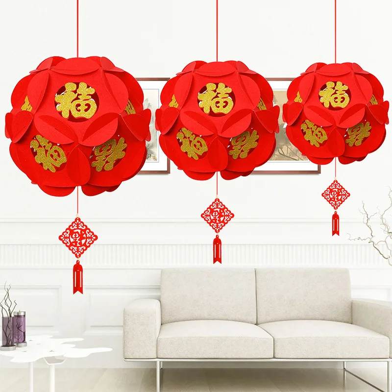 Non сплетенные дворец Фонари китайский Новый год Праздничные украшения продуктов
