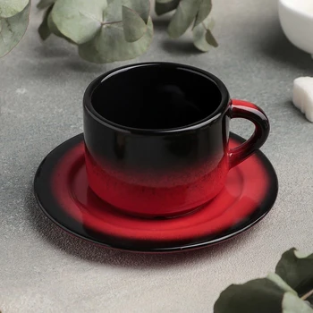 

Rosa rossa coffee pair: 80 ml cup with saucer d = 6 cm