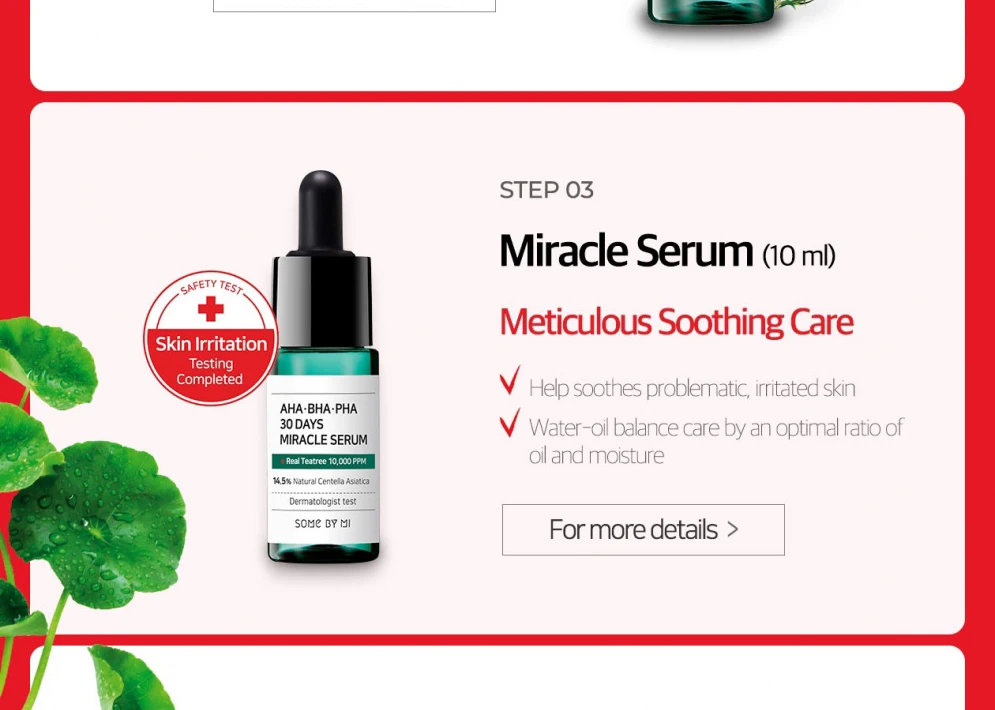 Alguns por mi Cuidados com a Pele Dias Milagre ac Sos Kit Edição 1 Pacote 4 Itens Efetivamente Remover Espinha Anti Acne Clareamento Aha Bha Pha 30 9 Bronzeadores artificiais