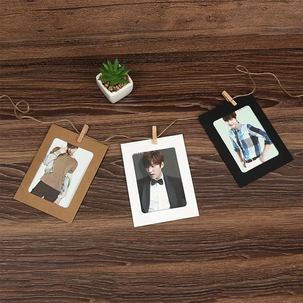 10 шт. DIY крафт бумага фоторамка подвесная настенная рамка для фотографий и картин