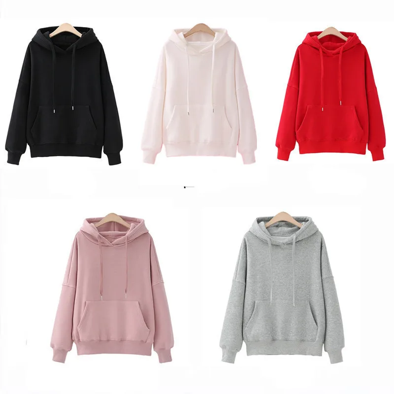 

Drawstring Hoodies Sweatshirt Women Autumn Casual Thickened Long Sleeve Loose Hooded Pullover Female Yellow Purple Cotton Tops