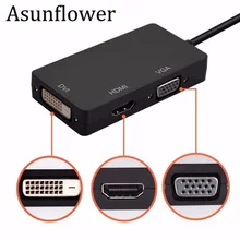 Asunflower мини дисплейный Порт Thunderbolt DP к HDMI VGA DVI адаптер конвертер кабель для IMac Mac Mini Pro Air Book для монитора ТВ