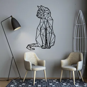 

New Cat Geometry Wall Sticker Home Decor For Kids Room Decoration Wall Decals Wall Decal Stickers Vinyl