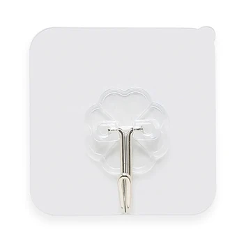 

8/10/12Pcs Transparent Adhesive Seamless Wall Hooks Strong Non Marking Sticking Hook Waterproof No Punching Wall Hook