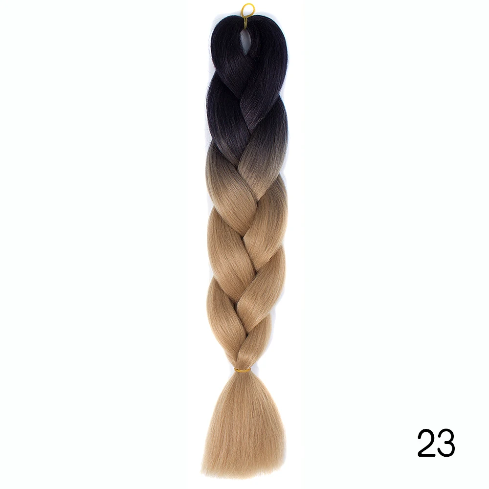 Канекалон плетение синтетические накладные волосы 100 г/упак. 24 дюйма Джамбо плетеные косы волос оплетка kanekalon - Цвет: #60