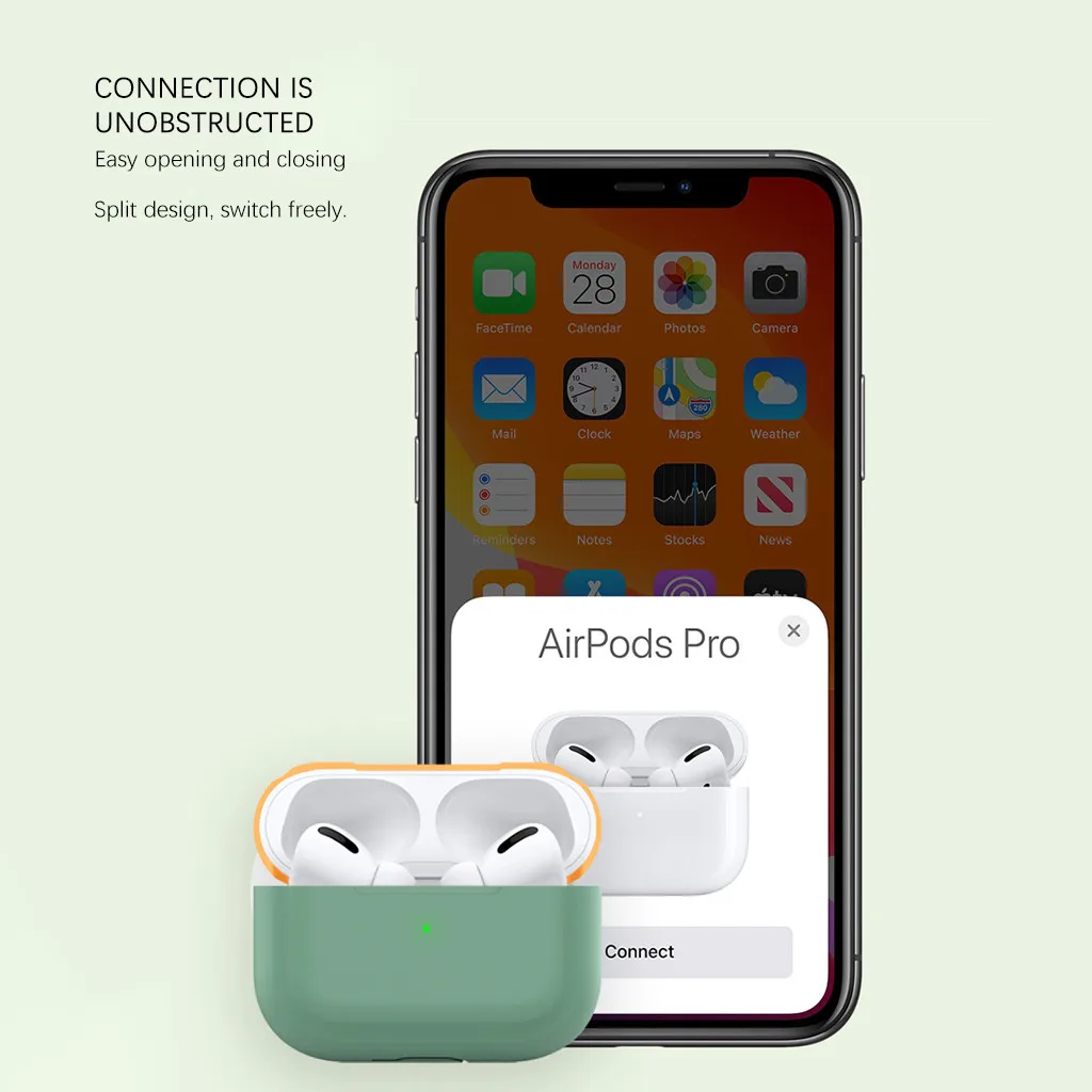 Для Apple AirPods Pro Чехол защитный для Air pods pro противоударный чехол для airpods защитный силиконовый 1111#2