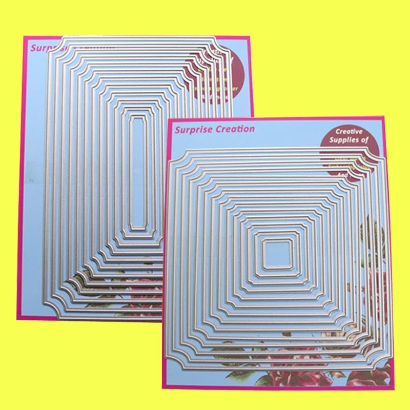 

2-Set Cutting dies Curve Corner Rectangle & Square Cardmaking & Scrapbooking DIY Craft stencil
