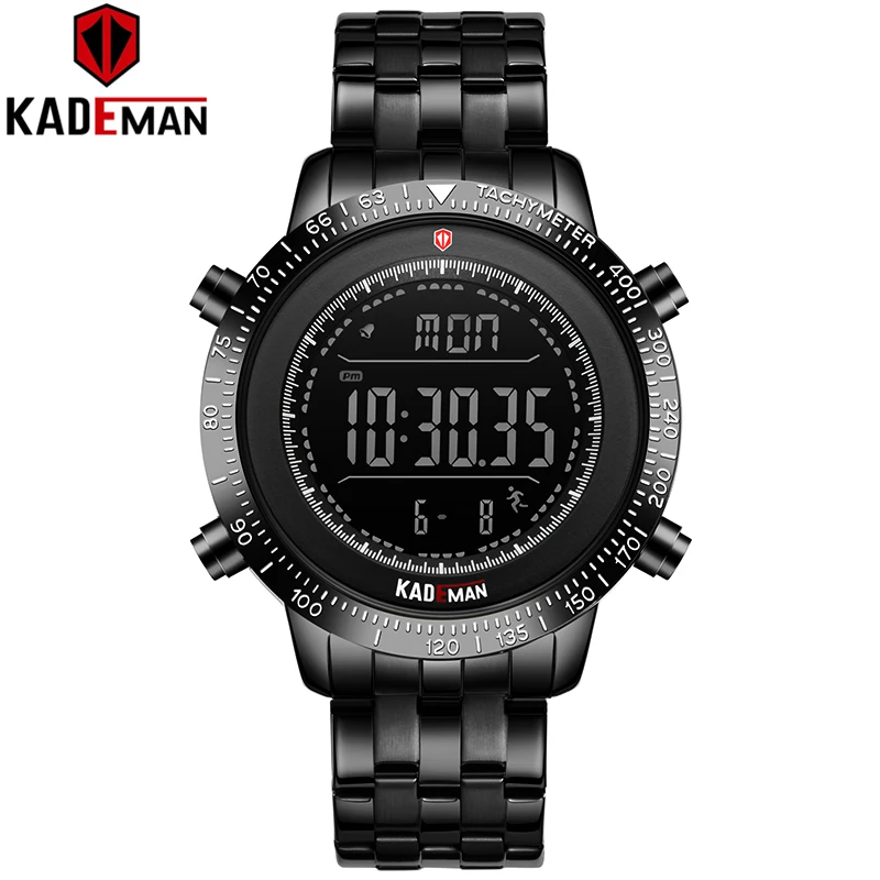 Online KADEMAN Men Watches TOP Military Sport Steps Digital Watch Luxury Brand Full Steel Multifunction Wristwatches Male Clock Relogio