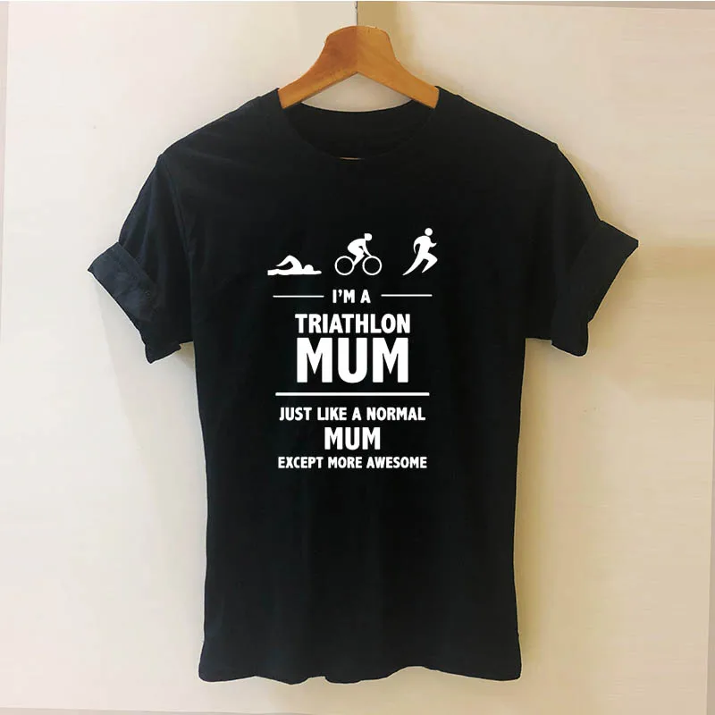 Mum Triathlon Triathlete Runninger swimings Bikings Harajuku футболка забавная Футболка женская одежда повседневные топы с коротким рукавом футболки