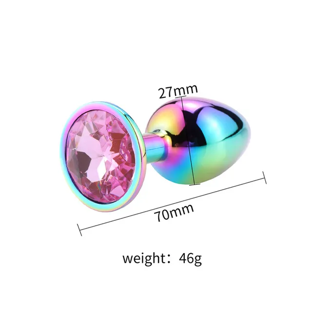 Size Pink diamond rainbow anal plug