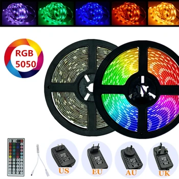

Led Strip Lights 5M 10M RGB SMD 5050 Led light DC12V RGB Flexible Tape Led Ribbon With IR Remote For Indoor decorations