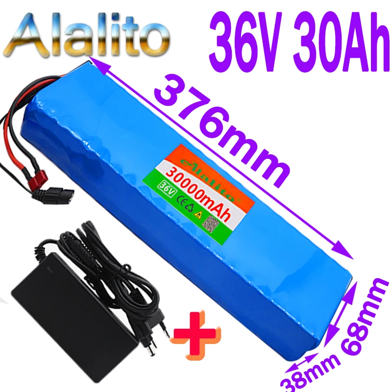 36V батарея 10S4P 30Ah батарейный блок 500W высокая мощность батареи 42В 30000 мА/ч фара для