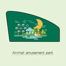 Универсальный автомобильный козырек от солнца, мультяшный детский козырек от солнца на окно, чехол с изображением животного парка развлечений, Магнитный занавес# P45