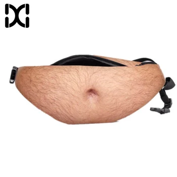

3D Beer Belly Waist Bag PU Leather Novelty Funny Travel bag Phone Anti-theft Organizer Pouch Fanny Pack Women Men Waist Package