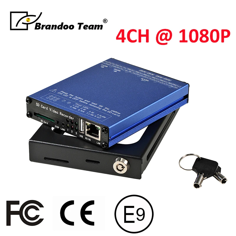 G-sensor 1080P High Video Quality 4CH AHD Mobile DVR CAR DVR 4 Channel auto registar Max support 25