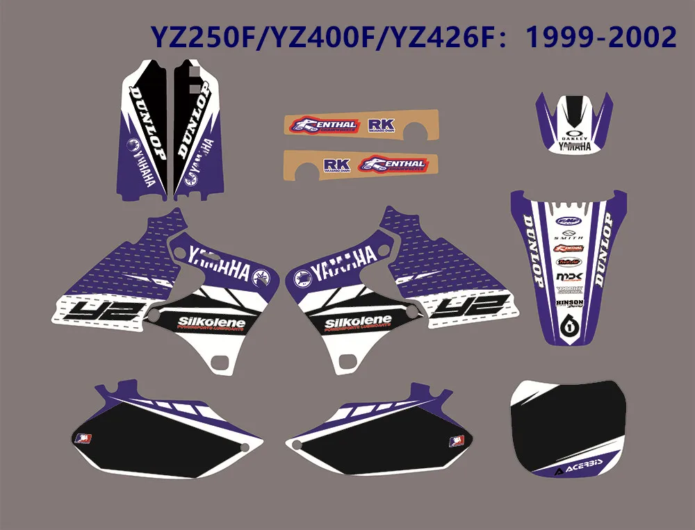 3 м YZ400F 250F 426F мотоцикл Графика наклейки для Yamaha YZ250F YZ400F YZ426F 1999 2000 2001 2002 YZF250 YZF400 YZF426