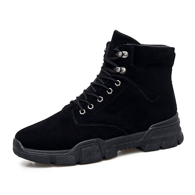 

New Arrival Suede Leather Men Snow Boots Autumn Winter Warm Plush Men boots Ankle Boots casual Martin boots Flat shoes big size